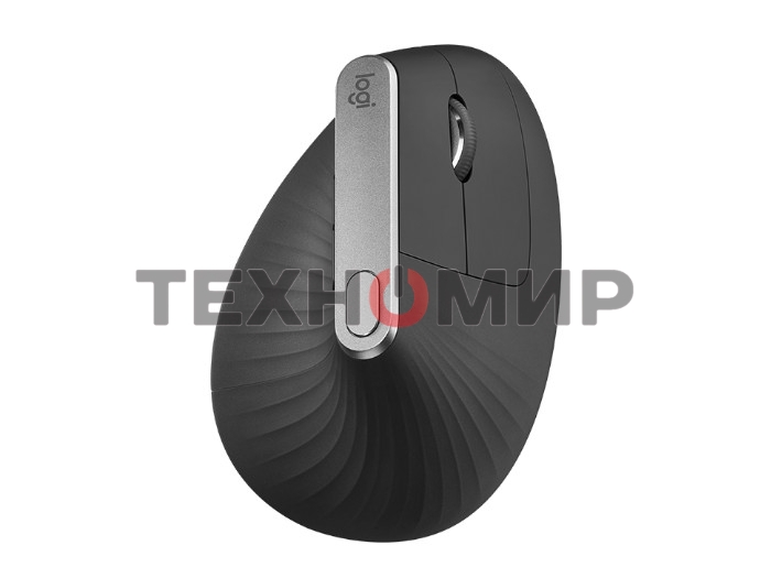 Мышь беспроводная/проводная Logitech MX Vertical графитовый, 4000 dpi, радиоканал, Bluetooth, USB, кнопки - 6
