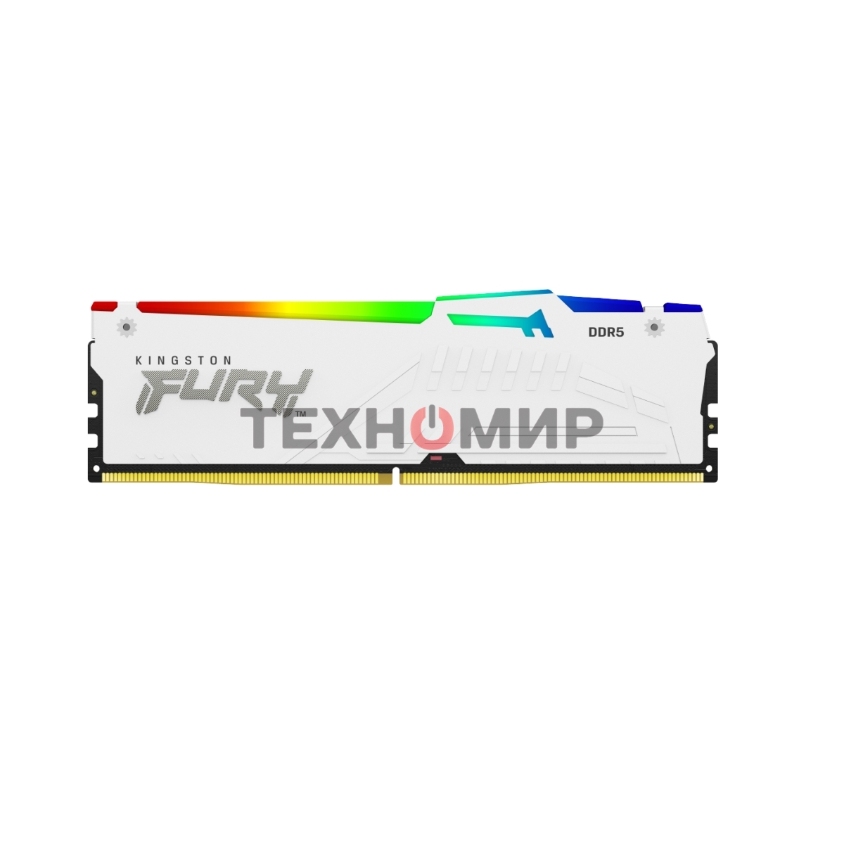 Оперативная память Kingston Fury Beast, DDR5, 64GB (4x16GB), 6000MHz, CL40, DIMM, с радиаторами, RGB, белый