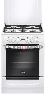 Плита комбинированная Gefest ПГЭ 6102-03 белый, конфорок 4 газовых, духовка 55 л, 60 см x 85 см x 60 см