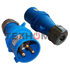 Вилка Lanmaster LAN-IEC-309-32A1P/M IEC 309 32A 250V blue