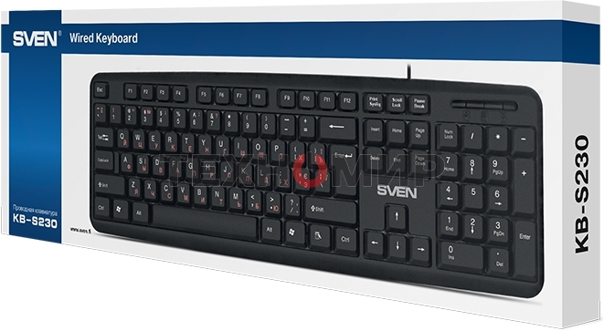 Клавиатура Sven KB-S230 проводная, USB Type-A, чёрный