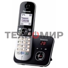 Телефон беспроводной (DECT) Panasonic KX-TG6821RUB черный, автоответчик,определитель номера,телефонный справочник 120 зап.