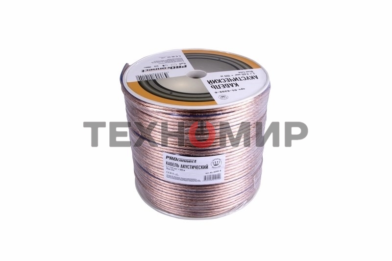 Кабель акустический PROconnect 2х4,00 мм², прозрачный BLUELINE, бухта 100 м
