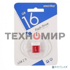 Флешка USB Smartbuy LARA Red (SB16GbLARA-R), 16Gb, USB 2.0, R/W 15/5, красный/белый