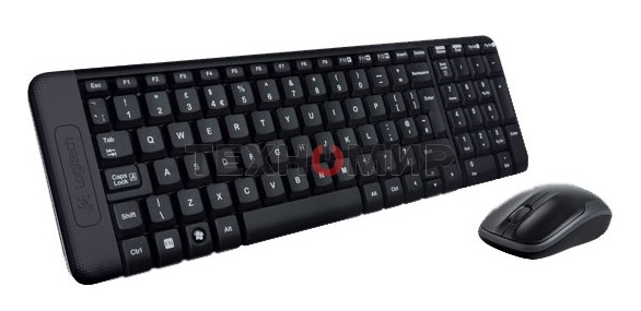 Комплект клавиатура+мышь Logitech MK220 беспроводной, USB, 1000 DPI, чёрный
