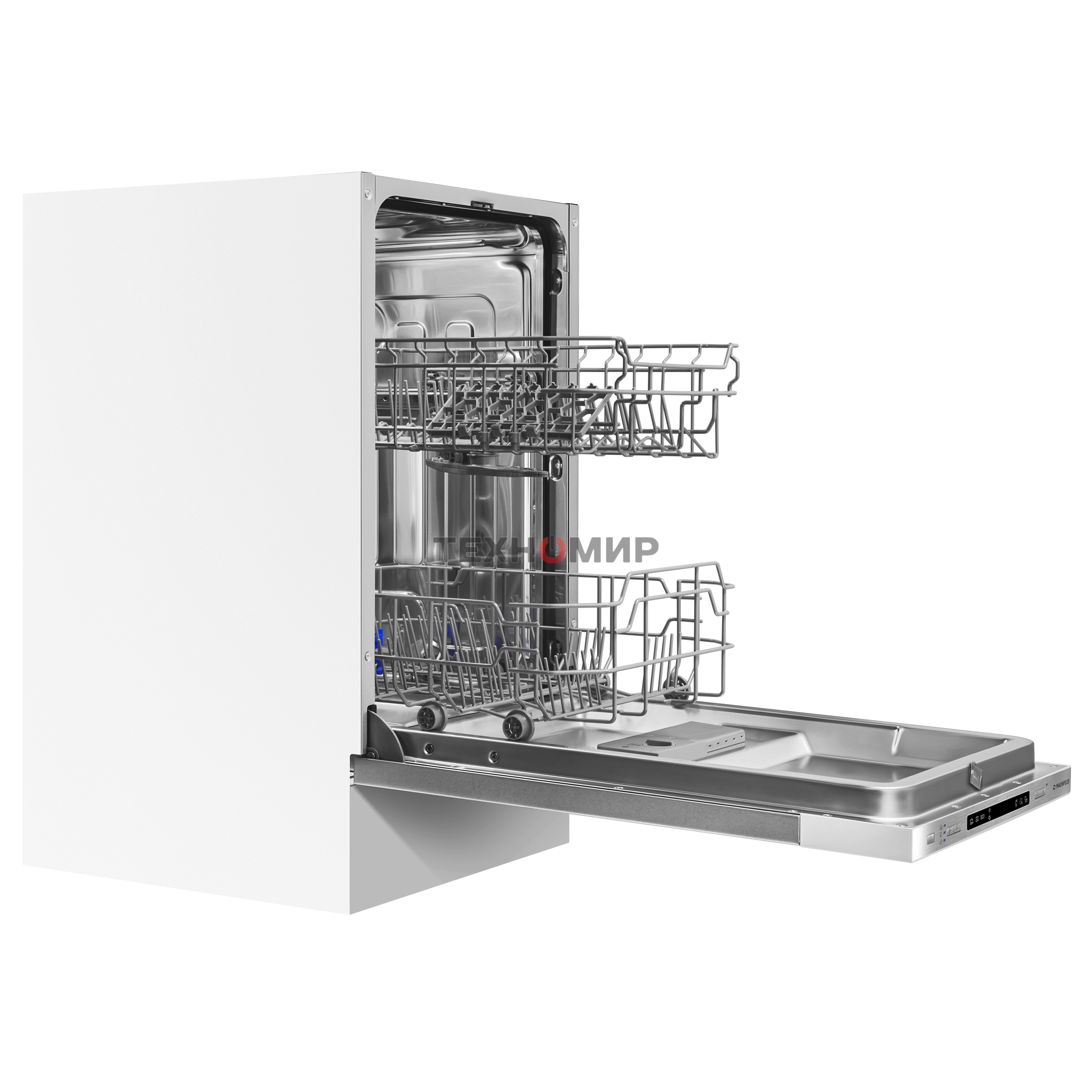 Встраиваемая посудомоечная машина Maunfeld MLP45120 Light Beam, узкая, ширина 44.8см, полновстраиваемая, загрузка 9