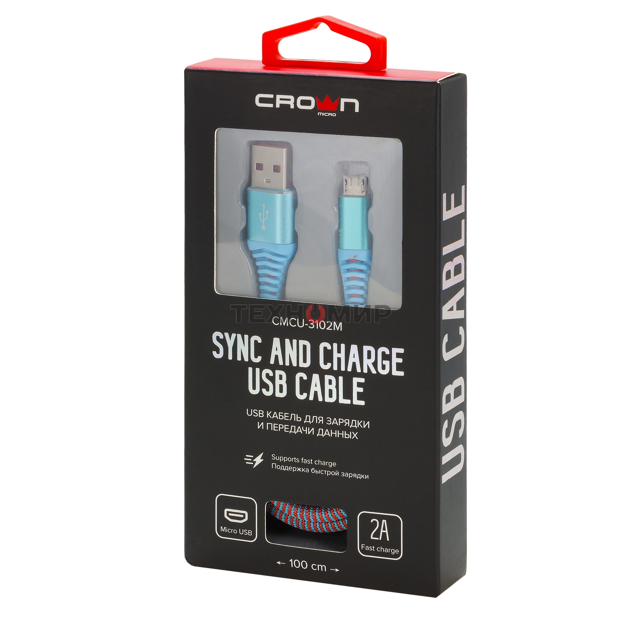 Кабель Crown USB - microUSB CMCU-3102M blue