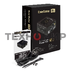 Блок питания 650W ExeGate 80 PLUS® GOLD 650VSP FС (ATX3.0, APFC, КПД 90% (80 PLUS Gold), 120мм fan, 24pin, 2x(4+4)pin, PCIE5.0/12VHPWR, 2xPCI-E, 6xSATA, 3xIDE, 1xFDD, Full Cable Management, black, Color box)