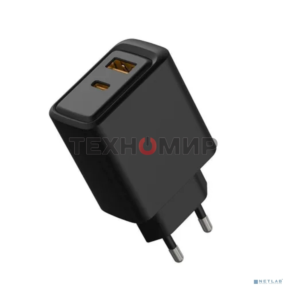 Сетевое зарядное устройство Rexant с портами USB-A и USB-C, 30Вт, черный