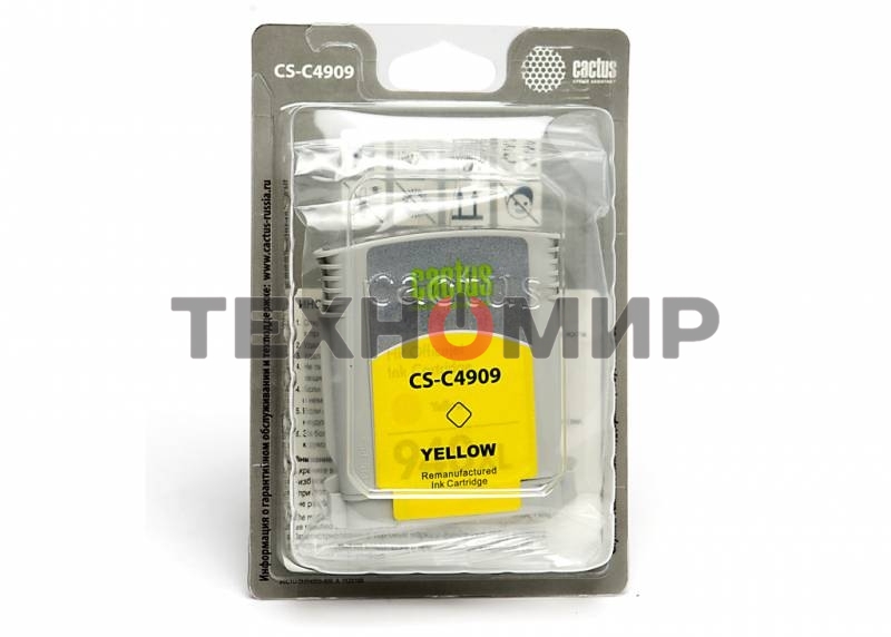 Картридж струйный Cactus CS-C4909 №940 желтый (30 мл) для HP OfficeJet PRO 8000/8500
