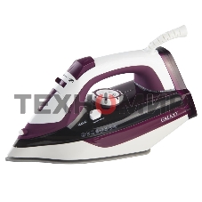 Утюг Galaxy Line GL 6108, бордовый с белым, паровой, 2400 Вт, постоянный пар 50 г/мин, паровой удар 230 г/мин, функции: автоотключение, самоочистка, антикапля, антинакипь, вертикальное отпаривание, индикатор автоотключения, индикатор нагрева, функция увла