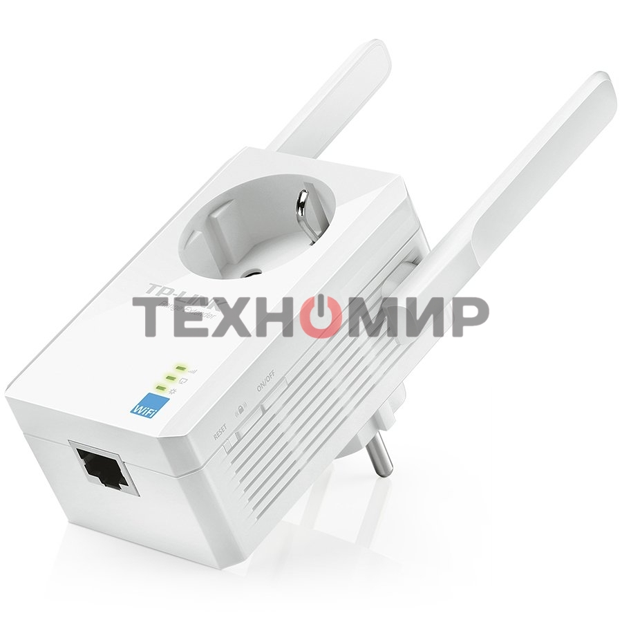 Сетевой адаптер TP-Link SOHO TL-WA860RE 300Mbps Wireless N Wall Plugged Range Extender with AC Passthrough, QCA(Atheros), 2T2R, 2.4GHz, 802.11b/g/n, 1 10/100Mbps LAN port, Range Extender button, Range Extender mode, suppo поставляется без кабеля RJ-45