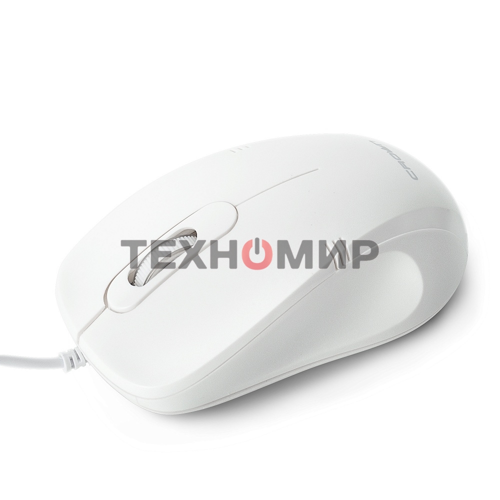 Мышь проводная Crown CMM-502 белый, 1000 dpi, USB, кнопки - 3