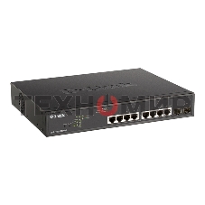 Коммутатор D-Link DGS-1100-10MPPV2/A3A, L2 Smart Switch with 8 10/100/1000Base-T ports and 2 1000Base-X SFP ports (6 PoE ports 802.3af/802.3at (30 W), 2 ports 802.3af/802.3at/802.3bt (90W), PoE Budget 242 W).8K