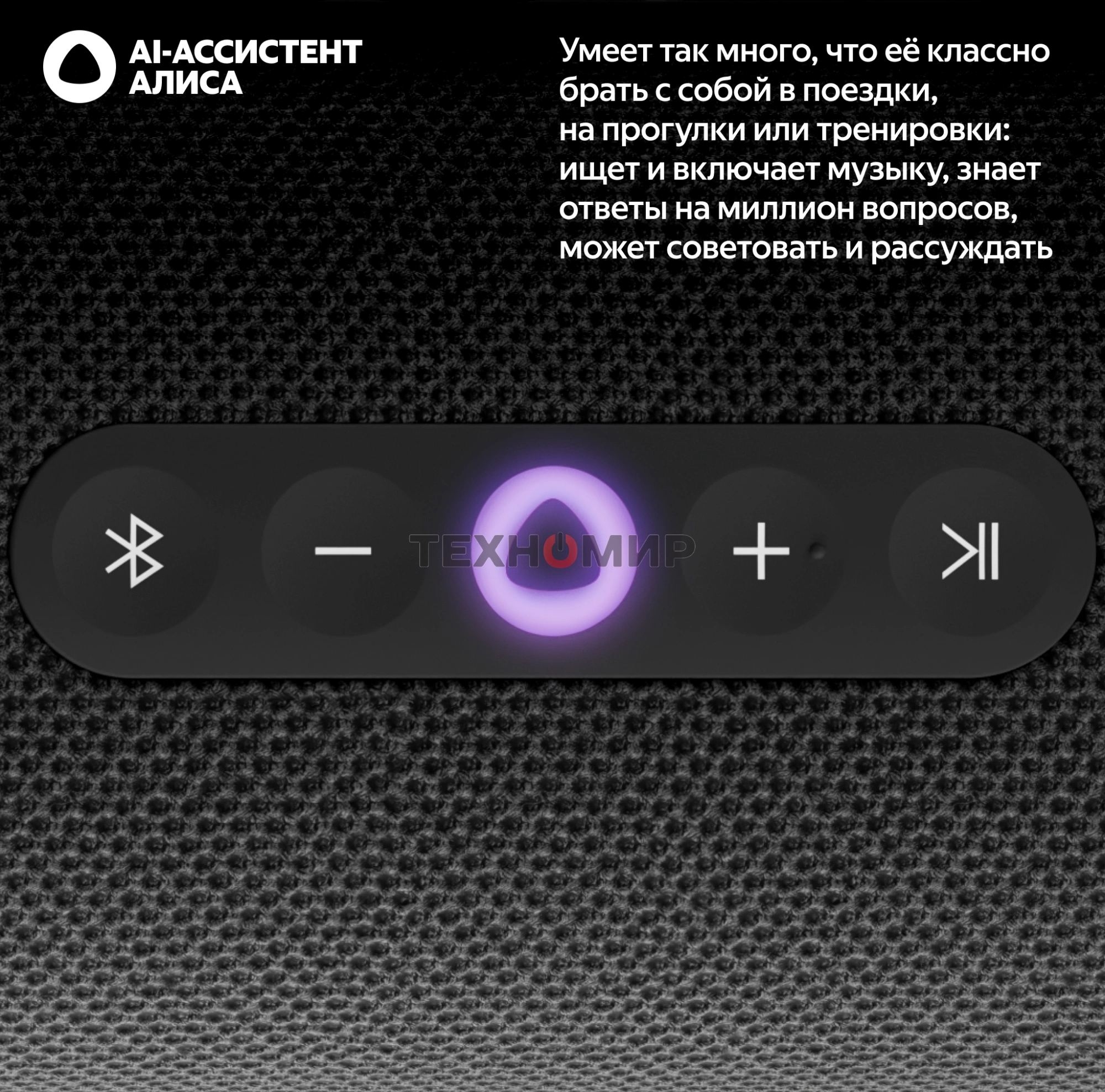 Умная колонка Yandex Стрит Алиса черный 30W 2.0 BT/Wi-Fi 10м 3300mAh (YNDX-00030BLK)