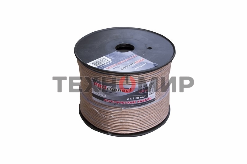 Кабель акустический PROconnect 2х1,50 мм², прозрачный BLUELINE, бухта 100 м