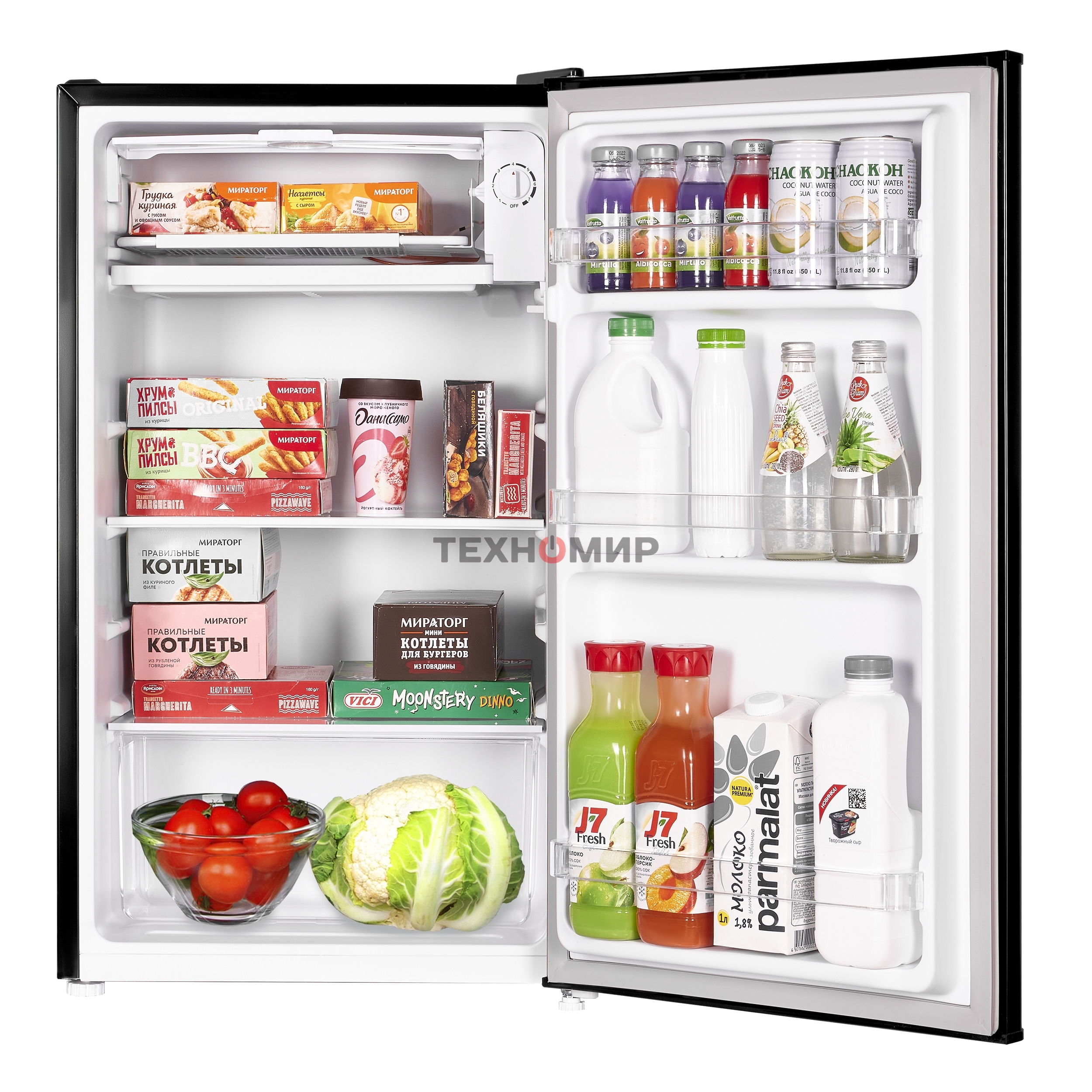 Холодильник Maunfeld MFF83RB черный однокамерный 85л