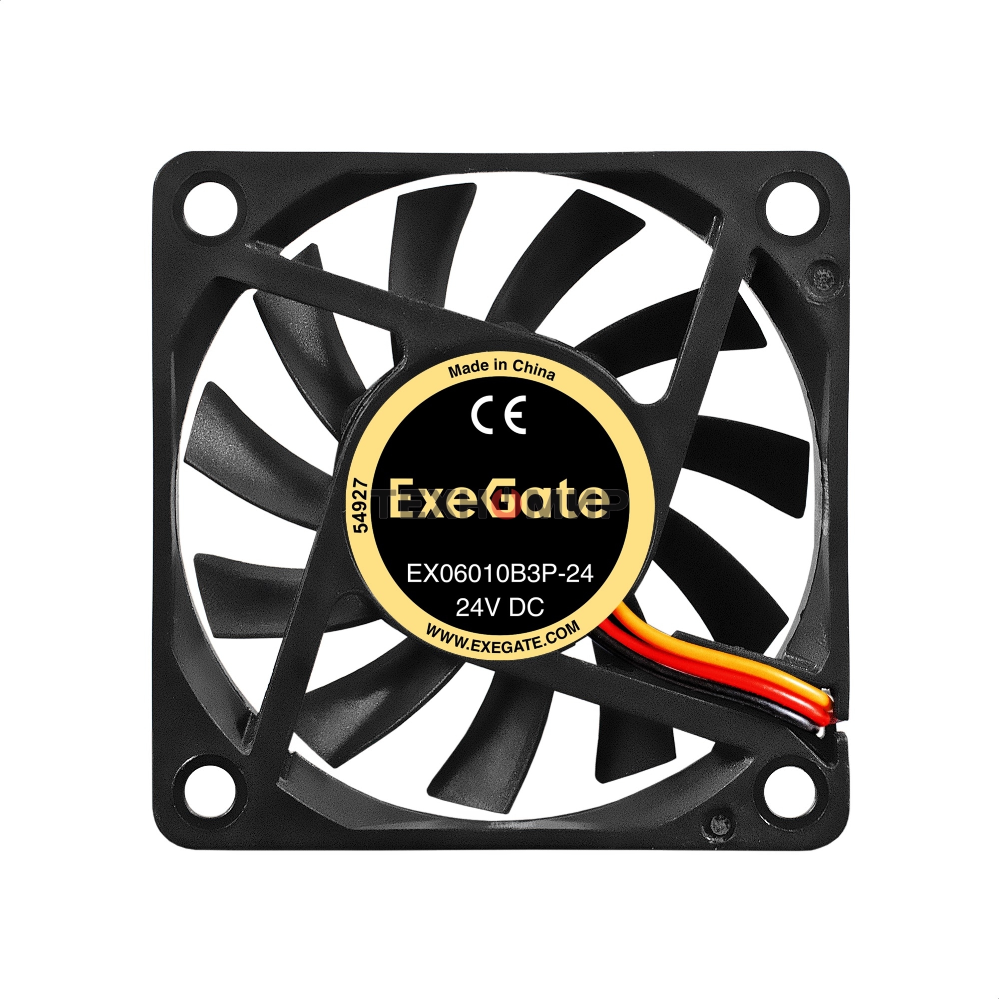 Вентилятор для корпуса ExeGate EX06010B3P-24 черный, 60 мм, 3200 об/мин, 24.1 дБ, 3 pin