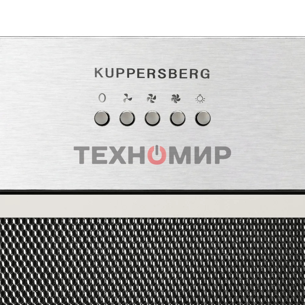 Встраиваемая вытяжка Kuppersberg INPUSH 60 X, High-Tech, 60 см, механическое управление, обратный клапан, 3 скорости, 780 м3/ч, периметральное всасывание, угольный фильтр KF-SC 2 (опция), уровень шума 62 дБ, нержавеющая сталь