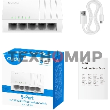 Коммутатор 5-Port Gigabit Desktop Switch, 5 10/100/1000M RJ45 Ports, Loop Detection, Desktop Plastic Case, Power Saving, Plug & Play, Wall-Mount, Power Adapter Not Included