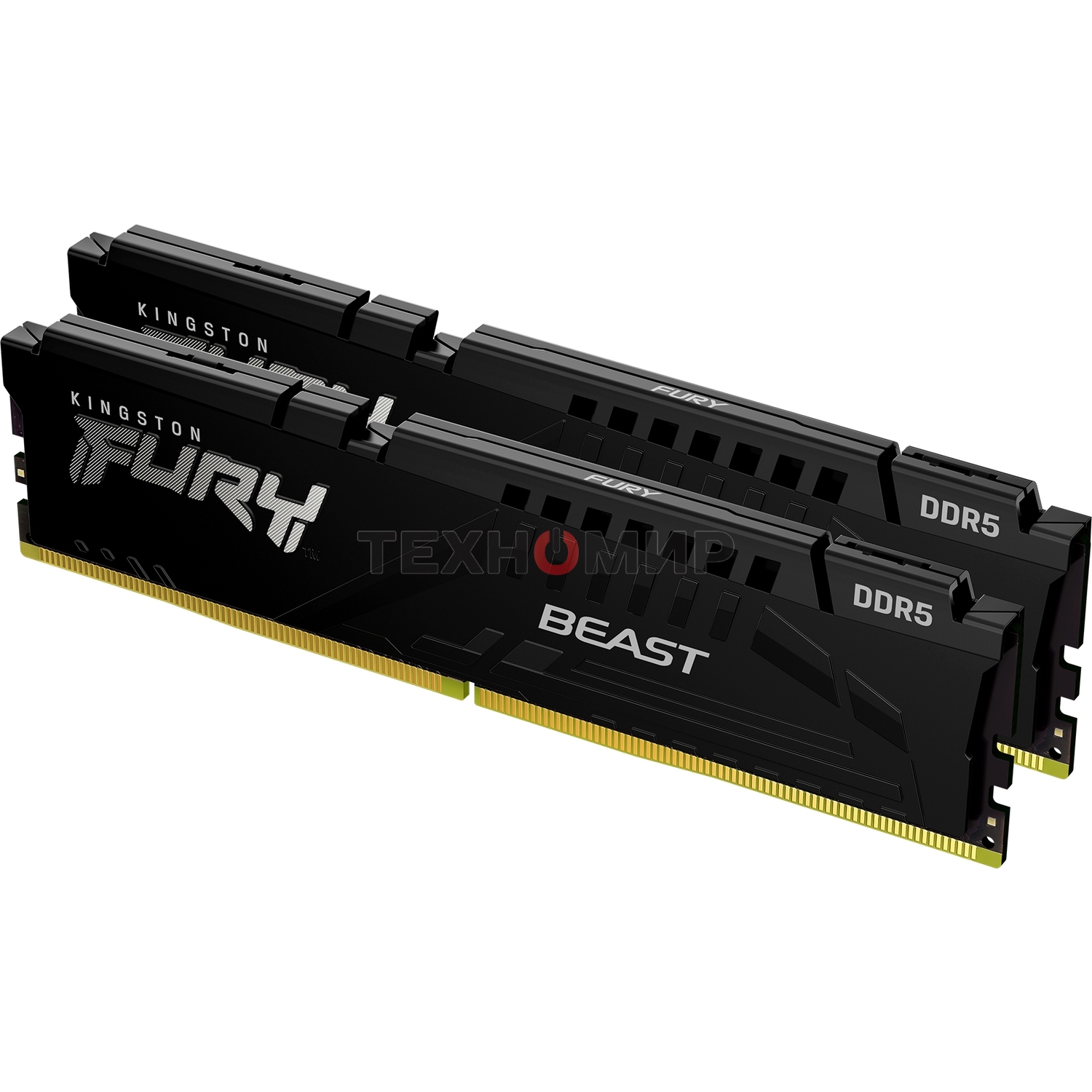 Оперативная память Kingston Fury Beast, DDR5, 32Gb (2x16GB), 6000MHz, CL30, DIMM, с радиатором, черный