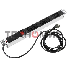 ЦМО Блок розеток Rem-16 с выкл., 9 IEC 60320 C13, 16A, алюм., 19