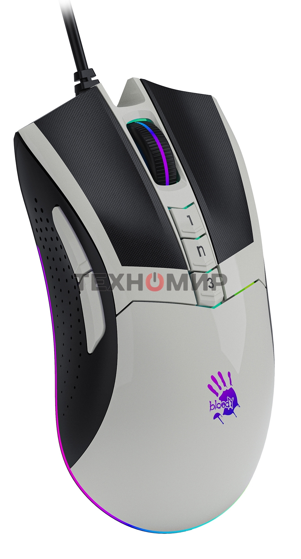 Мышь проводная A4Tech Bloody W90 Max белый/черный, 10000 dpi, USB, кнопки - 10