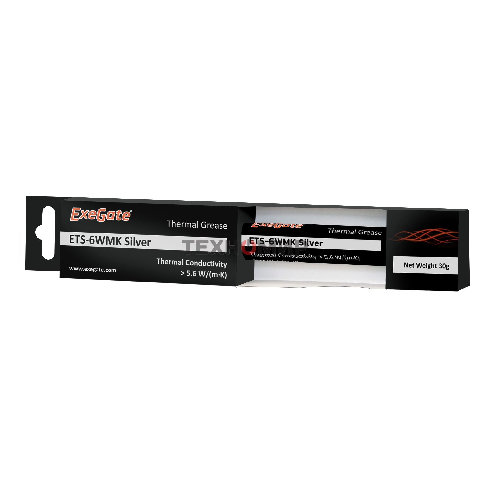 Термопаста ExeGate ETS-6WMK Silver, шприц с лопаткой, 30г