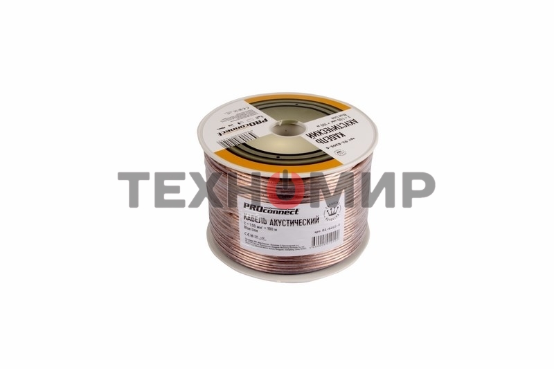 Кабель акустический PROconnect 2х1,00 мм², прозрачный BLUELINE, бухта 100 м