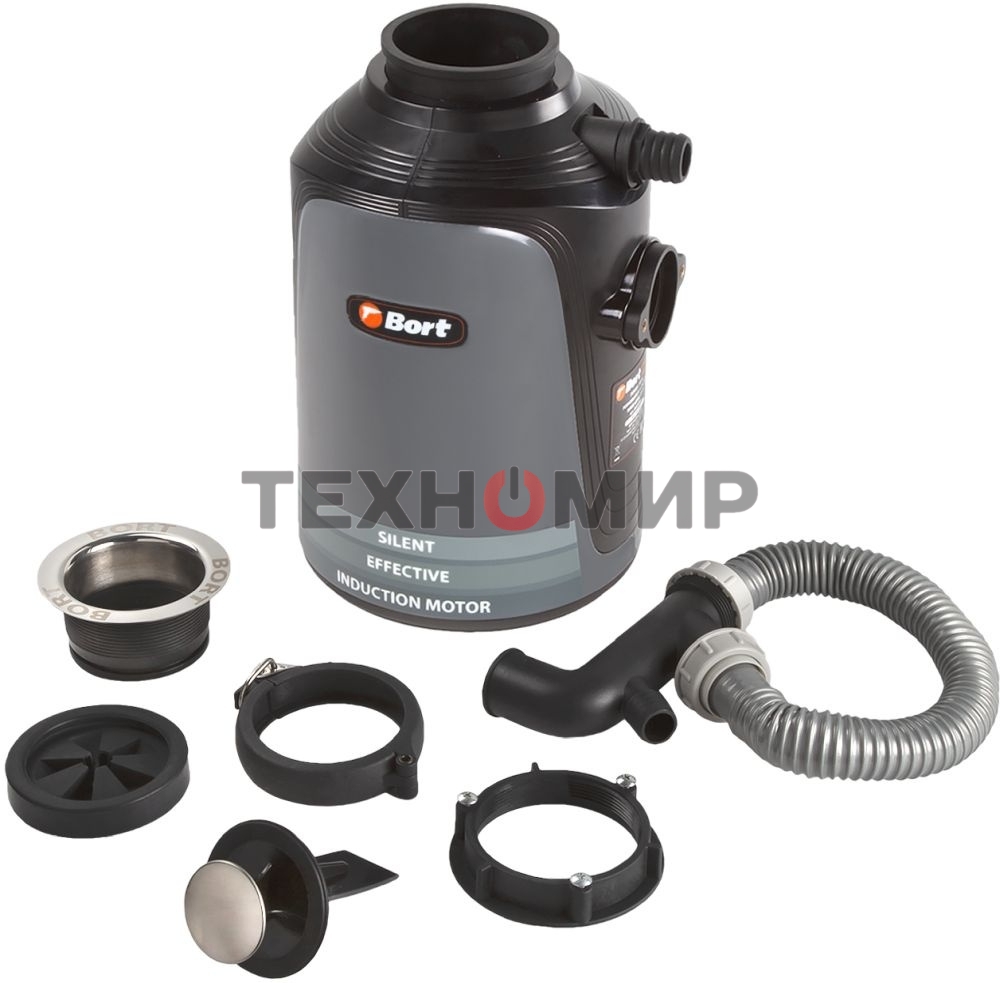 Измельчитель пищевых отходов Bort Alligator Plus, 750 Вт., объем 1 450 мл., пневмовыключатель