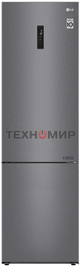 Холодильник LG GA-B509CLSL графитовый двухкамерный 277/107л морозилка снизу, No Frost