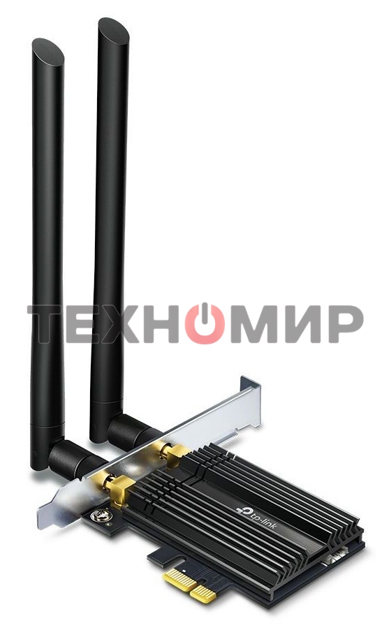 Адаптер 11AX 3000Mbps dual-band PCI-E adapter, 2402Mbps at 5G and 574Mbps at 2.4G, support Bluetooth 5.0, WPA2 encryption, two external Antennas.