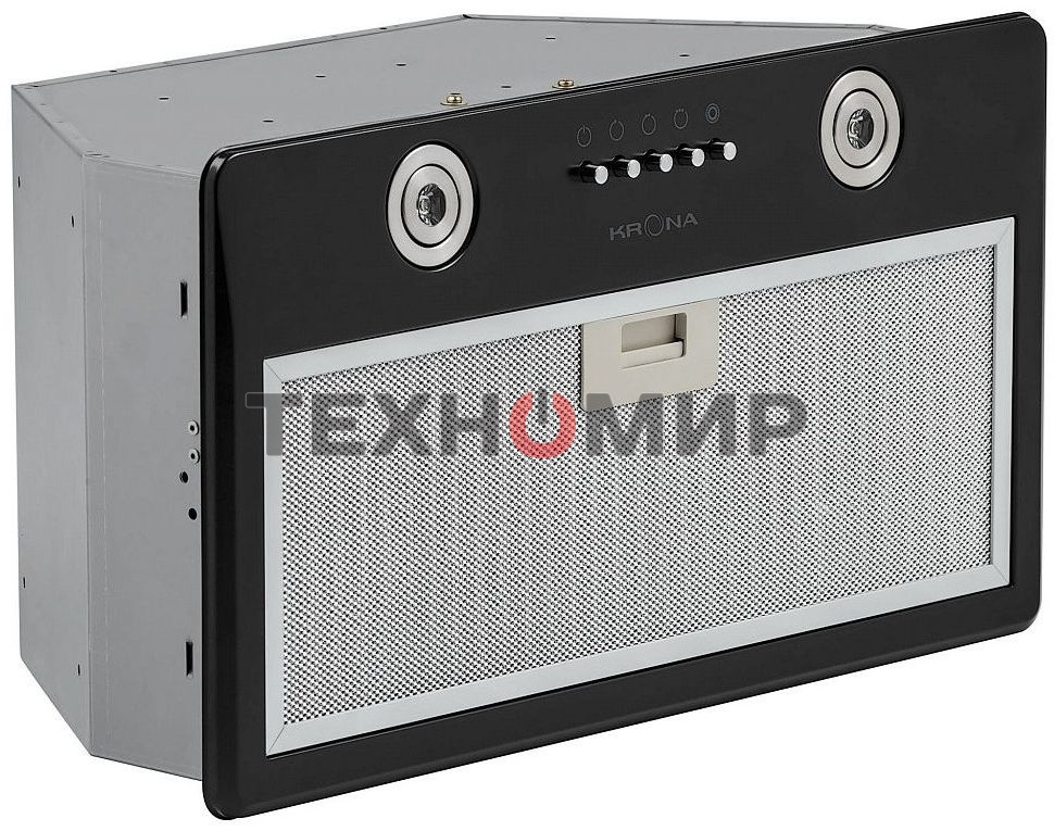 Вытяжка встраиваемая Krona Runa 600 PB черный, 60 см, 845 куб. м/ч, 53 дБ