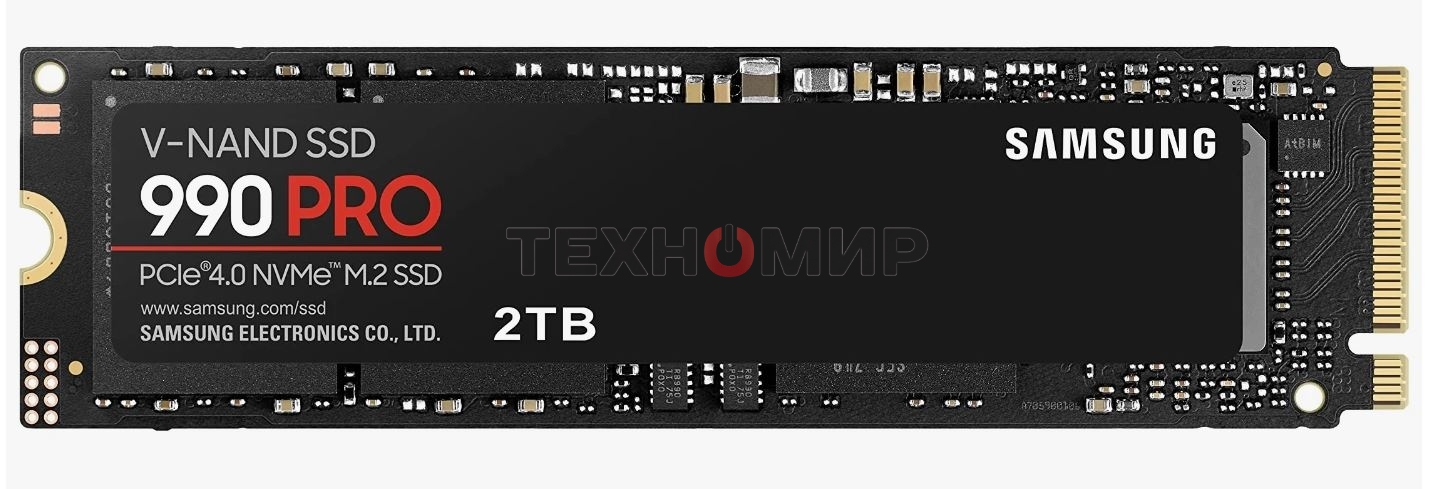 Накопитель SSD Samsung 990 PRO, 2Tb, PCIe 4.0 x4, M.2 2280, NVMe, R/W 7450/6900