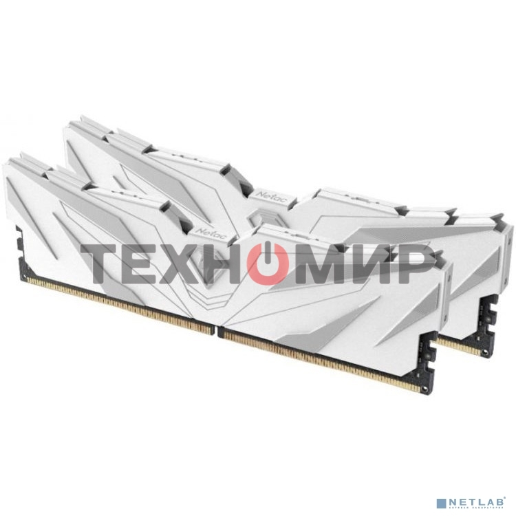 Оперативная память NETAC, DDR4, 32GB (2x16GB), 3200MHz, CL16, DIMM, с радиаторами, белый