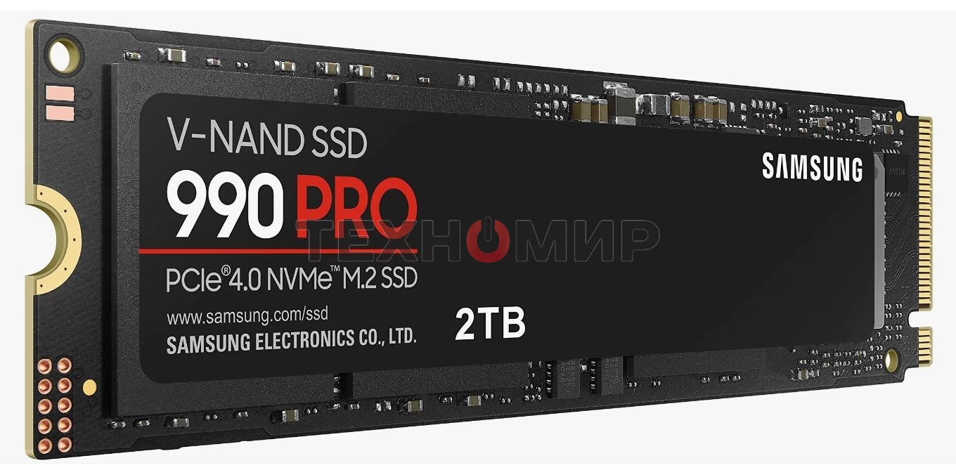 Накопитель SSD Samsung 990 PRO, 2Tb, PCIe 4.0 x4, M.2 2280, NVMe, R/W 7450/6900