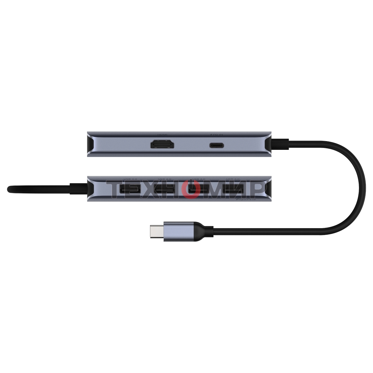 USB-концентратор USB-C Cudy UH500, 1 USB-C 3.0, 1x 4K@30Hz HDMI Port, 1x 100W USB-C port for PD Charging, 4x USB-A (UH500)