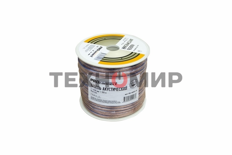 Кабель акустический PROconnect 2х0,50 мм², прозрачный BLUELINE, бухта 100 м