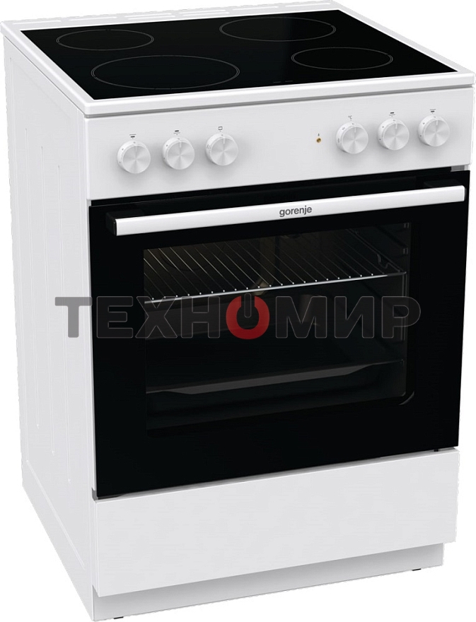 Плита электрическая Gorenje GEC6A11WG белый, конфорок 4 шт, духовка 65 л, 60 см x 85 см x 60 см