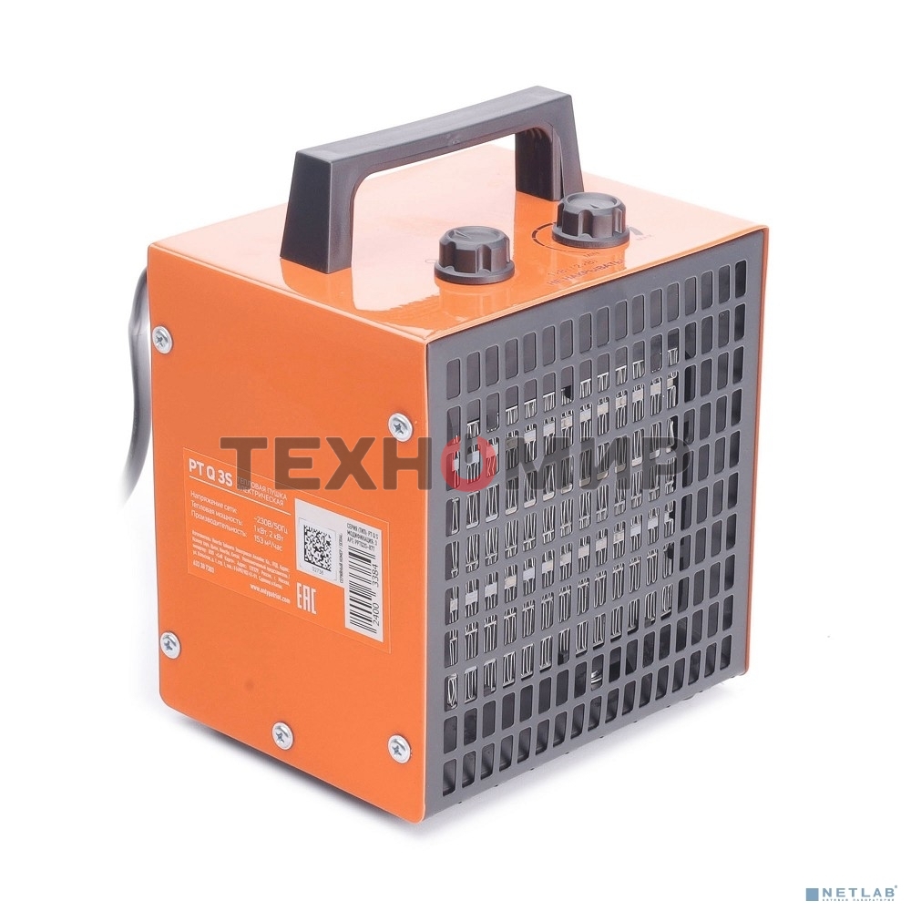 Тепловентилятор электрический Patriot PT Q 3S, оранжевый/черный, 2000 Вт, 25 м2, термостат