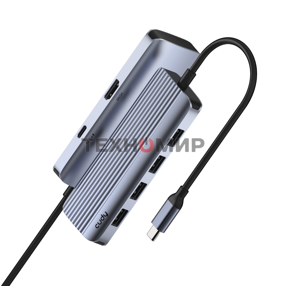 USB-концентратор USB-C Cudy UH500, 1 USB-C 3.0, 1x 4K@30Hz HDMI Port, 1x 100W USB-C port for PD Charging, 4x USB-A (UH500)