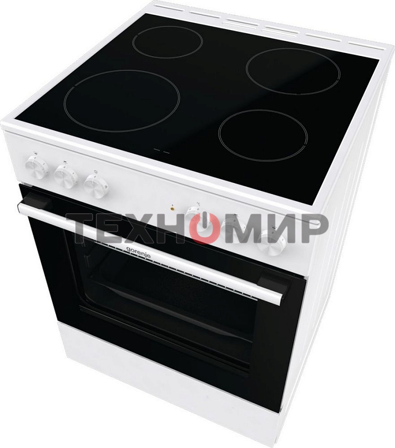 Плита электрическая Gorenje GEC6A11WG белый, конфорок 4 шт, духовка 65 л, 60 см x 85 см x 60 см