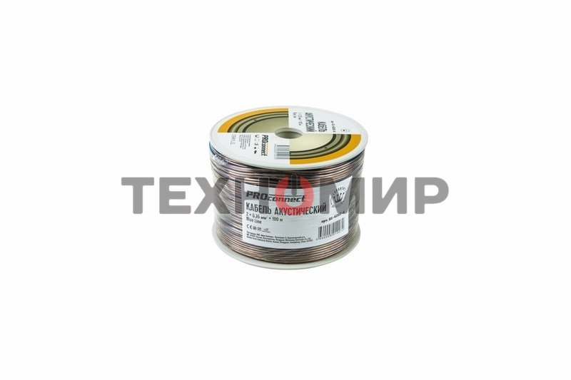 Кабель акустический PROconnect 2х0,35 мм², прозрачный BLUELINE, бухта 100 м