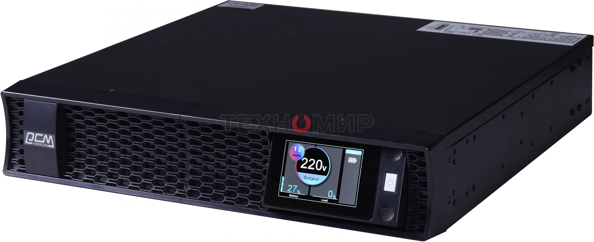 Источник бесперебойного питания Powercom Next, On-Line, 3000VA/3000W, Rack/Tower, 8*IEC320-C13 + 2*C19, LCD, Serial+USB, SmartSlot, подкл. доп. Батарей (2027233)