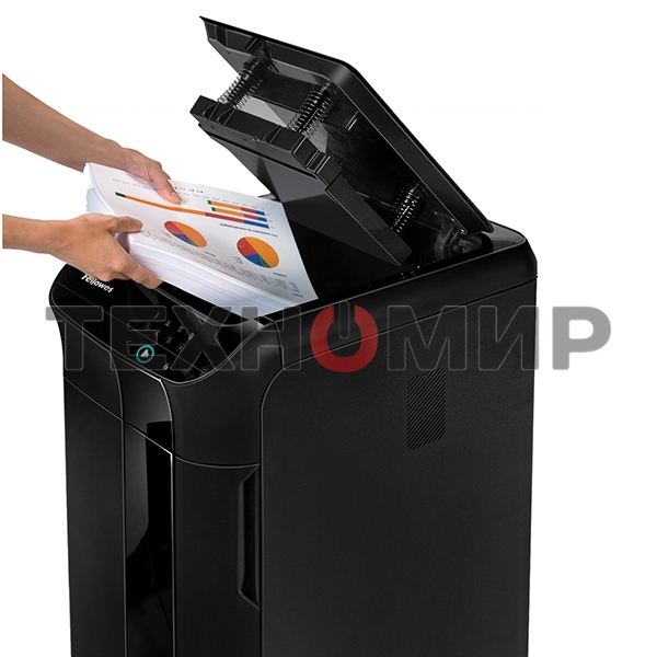 Шредер Fellowes AutoMax 350C (секр.P-4)/фрагменты/350лист./68лтр./скрепки/скобы/пл.карты/CD