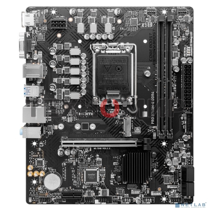 Материнская плата MSI PRO B760M-E, LGA 1700, Intel B760, 2xDDR5, 4xSATA, 1xM.2, 1xPCIe 4.0 x16, 1xPCIe 4.0 x1, 1xHDMI, 1xVGA, 1x1Gb LAN, 2xUSB-A 3.2 Gen 1, 4xUSB-A 2.0, 3x3.5 мм, 7.1, mATX
