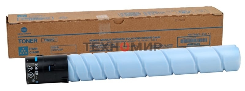 Тонер-картридж Konica-Minolta TN-221C голубой для bizhub C227/C287