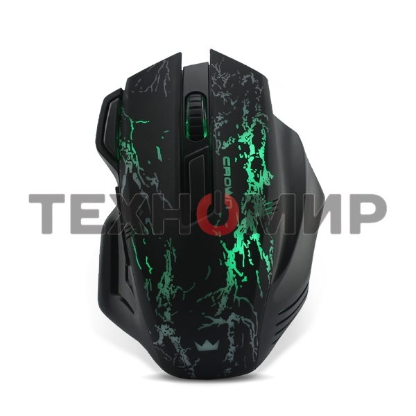 Мышь проводная Crown Gaming CMXG-601 черный, 1800 dpi, USB, кнопки - 7