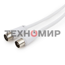 Кабель телевизионный Cablexpert CCV-515-W-3M, Coaxial M/F, белый, 3м