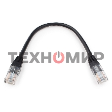 Патч-корд UTP Cablexpert cat.5e 0.25м, литой, многожильный, черный